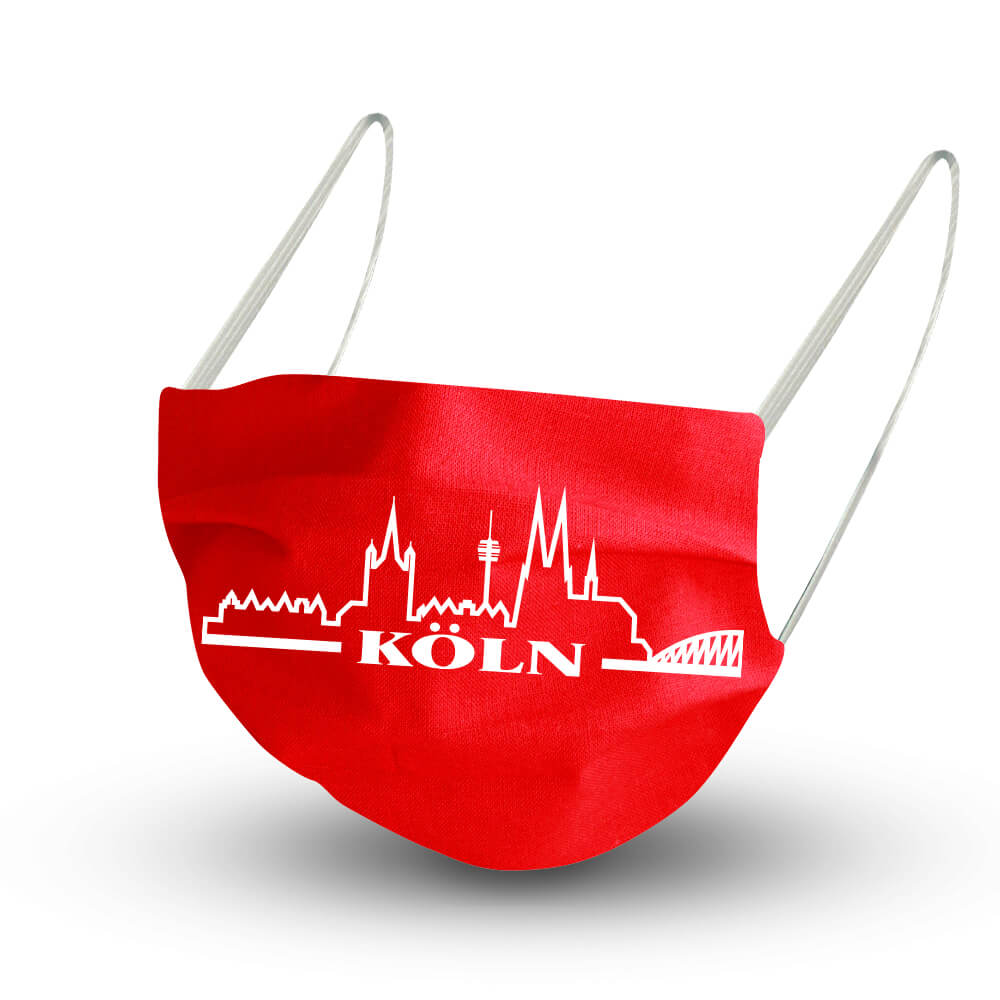 rote Köln-Maske mit Skyline